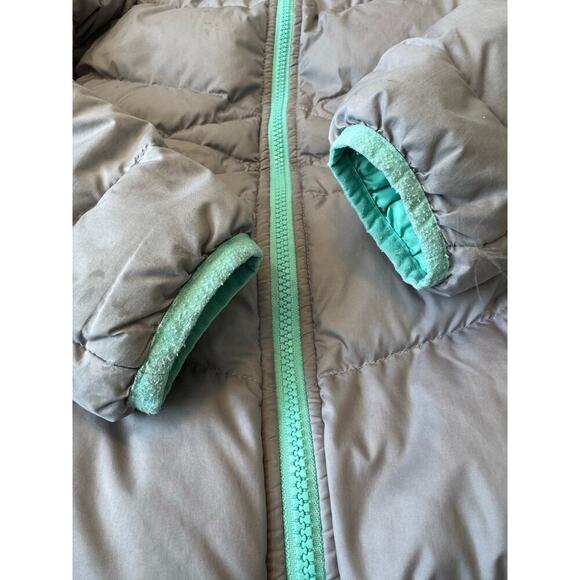 THE NORTH FACE Kids Down PUFFER COAT, SIZE 10-12, Gray & Teal - Picture 8 of 14